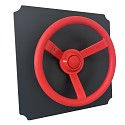 Move and stic Platte 40x40cm titangrau mit Lenkrad rot