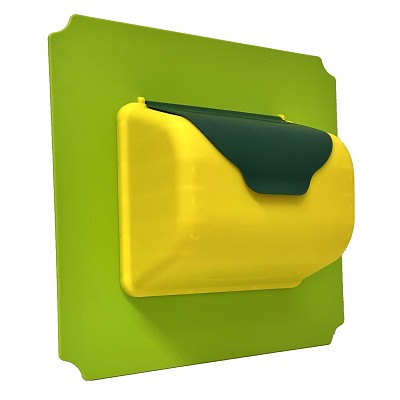 Moveandstic Platte 40x40 cm grün incl. Briefkasten gelb mit grünem Deckel