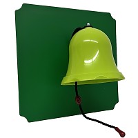 Moveandstic Platte 40x40 cm grün mit montierter Glocke apfelgrün