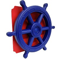 Moveandstic Platte 40x40cm rot mit Schiffslenkrad blau