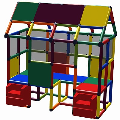 Move and Stic - Spielhaus NATALIE Multicolor mit Telefon und Briefkasten