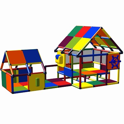 Move and stic - LANA Doppelspielhaus mit Telefon/Steuerrad/Briefkasten Multicolor