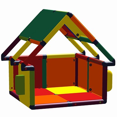Move and stic - LEJA Kleinkindspielhaus mit Briefkasten und Telefon Multicolor