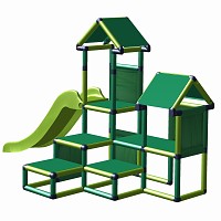 Spielturm Gesa - Kletterturm für Kleinkinder mit Rutsche und Stoffeinsätzen apfelgrün-grün