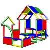 Moveandstic Kleinkind Spielhaus mit Rutsche bunt