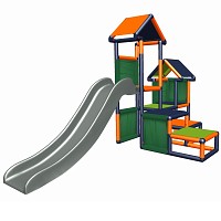 Moveandstic Spielturm Gesa - Kletterturm für Kleinkinder mit Rutsche und Stoffeinsätzen, orange/titangrau Spielturm Gesa - Kletterturm für Kleinkinder mit Rutsche und Stoffeinsätzen, orange/titangrau