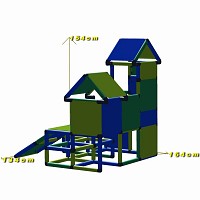 Kletterturm Luise blau-grün-apfelgrün Maße