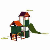 Moveandstic Spielturm Gesa - Kletterturm für Kleinkinder mit Rutsche und Stoffeinsätzen, apfelgrün/orange/magenta Maße Spielturm Gesa - Kletterturm für Kleinkinder mit Rutsche und Stoffeinsätzen, apfelgrün/orange/magenta Maße