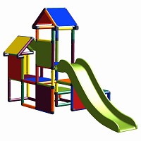 Spielturm Gesa - Kletterturm für Kleinkinder mit Rutsche und Stoffeinsätzen, multicolor