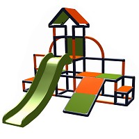 Moveandstic Charlin-Spiellandschaft Charlin Turm mit Rutsche und Schräge