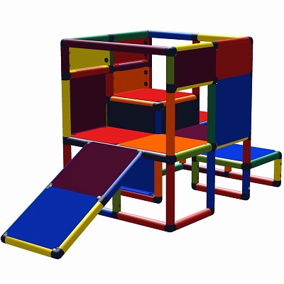 Move and Stic - Spielhaus KURT mit Kleinkindschräge Multicolor